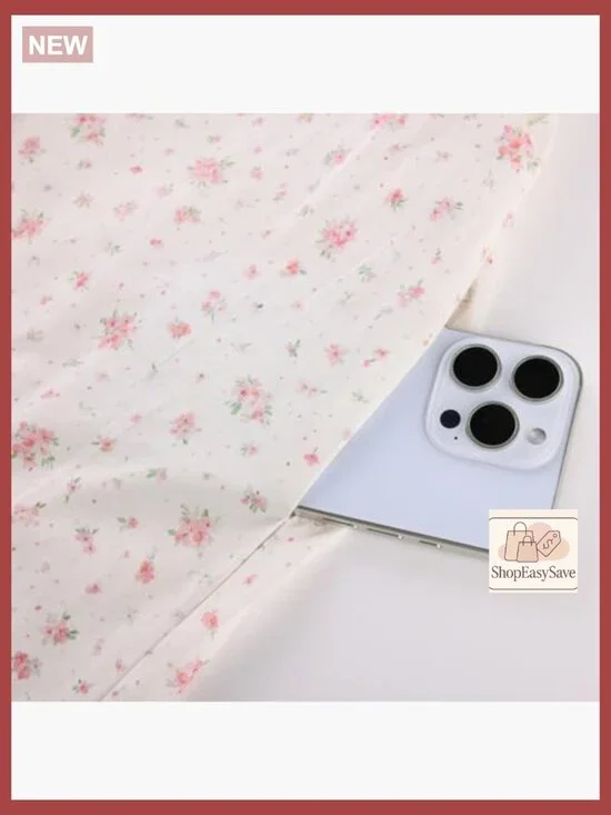 Floral Cotton Dress Cottagecore Square Neck Smocked Bodice Midi Dress - Picture 6 of 7